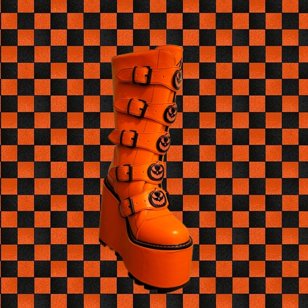 YRU Dune Jack-o'-lantern Rave platform boots
